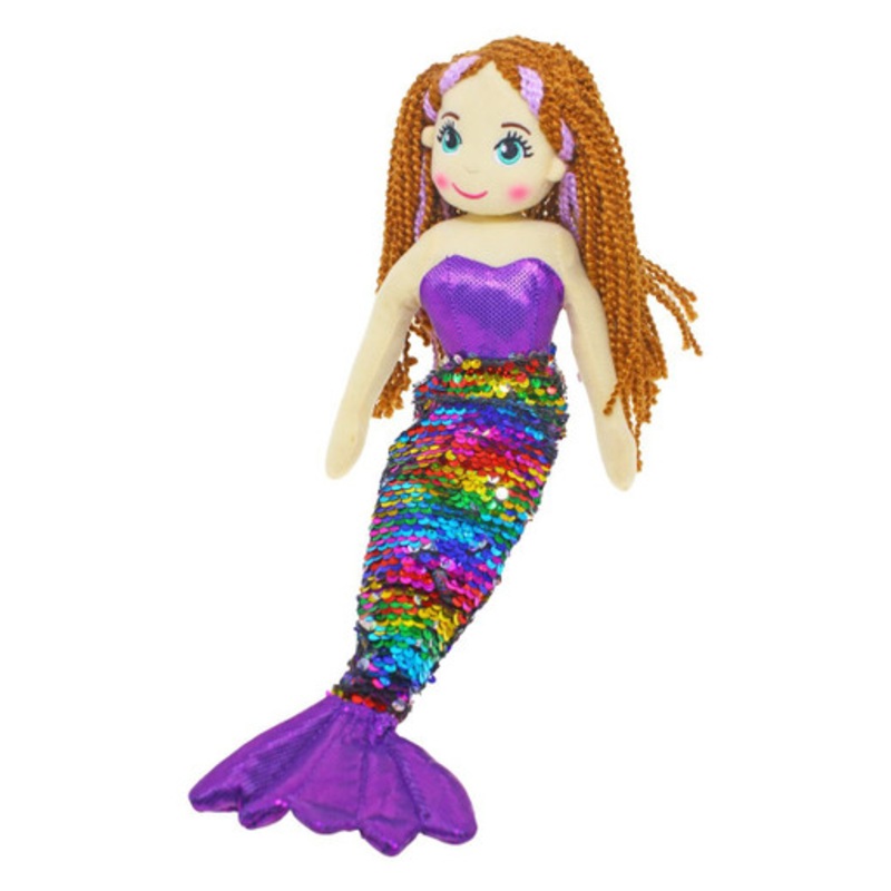 Cotton Candy – 45cm SIREN Purple Multi withSequin Tail