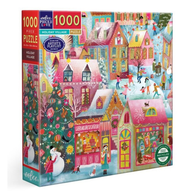 eeBoo 1000pc – Holiday Village Puzzle