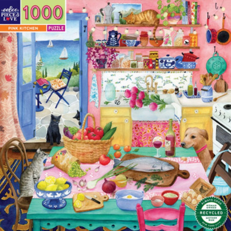 eeBoo 1000pc – Pink Kitchen Puzzle