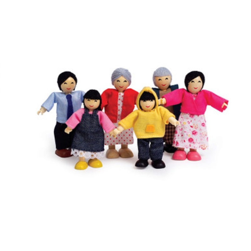 Hape Wooden Dolls – Asian Family **Minor Box Damage**