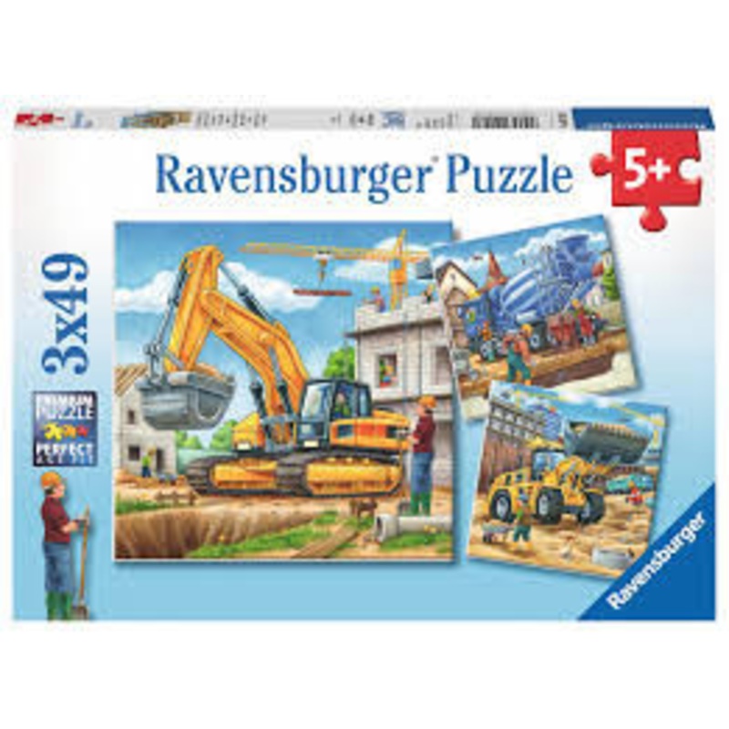 Ravensburger 3x49pc – Large Construction Vehicles puzzle **slight box damage