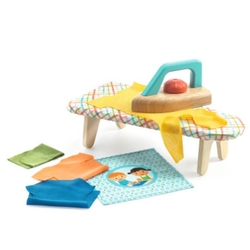 Djeco – Ironing Board with Clothes to Iron – 8pc