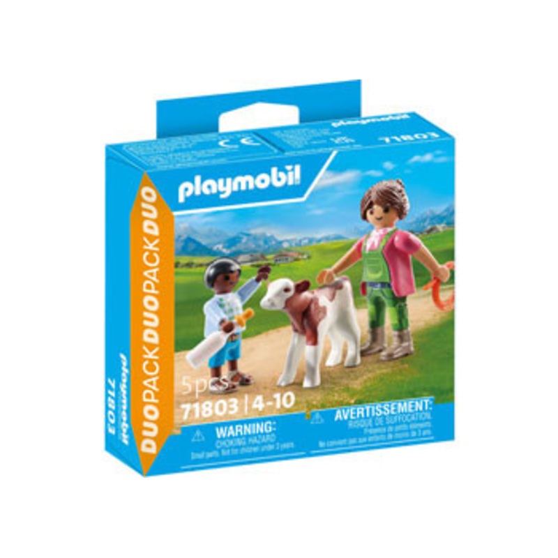 Playmobil  – DuoPack – Farmer with Calf 71803
