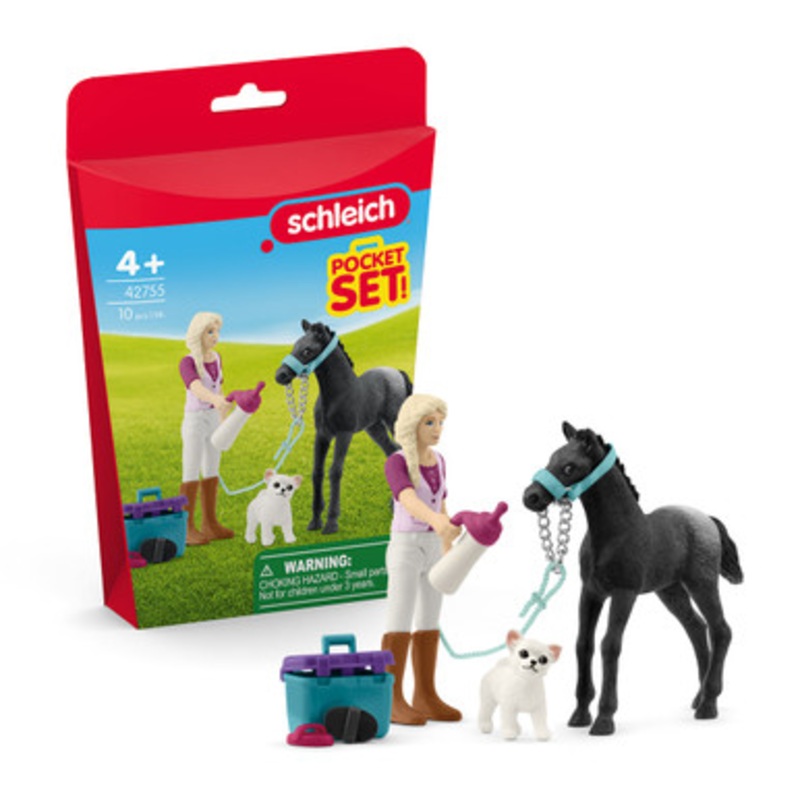 Schleich – Pocket Set – Horse Grooming Playset with Appaloosa Foal 42755