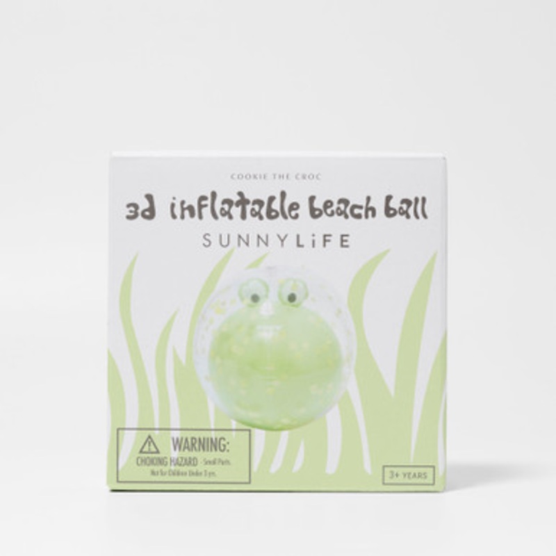 Sunnylife – 3D Inflatable Beach Ball – Cookie the Croc Light Khaki