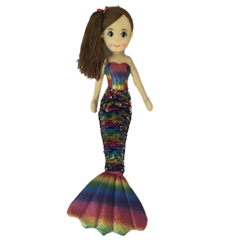 Cotton Candy – 70cm Asia Rainbow Flip Sequinned Tail Mermaid