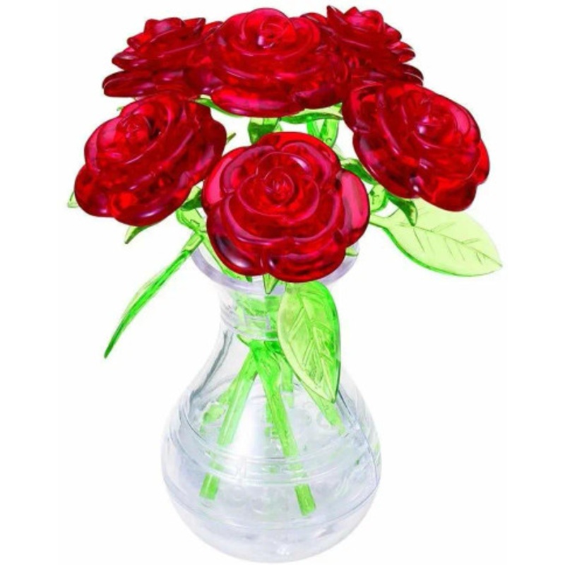Crystal Puzzle 3D – Six Red Roses