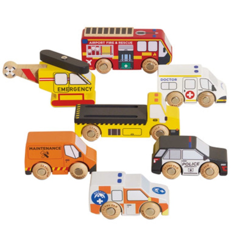 Le Toy Van – Emergency Helicopter & Rescue Cars – 7 Piece