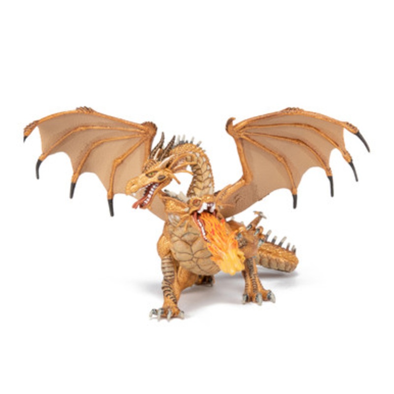 Papo – Gold Two Headed Dragon Figurine
