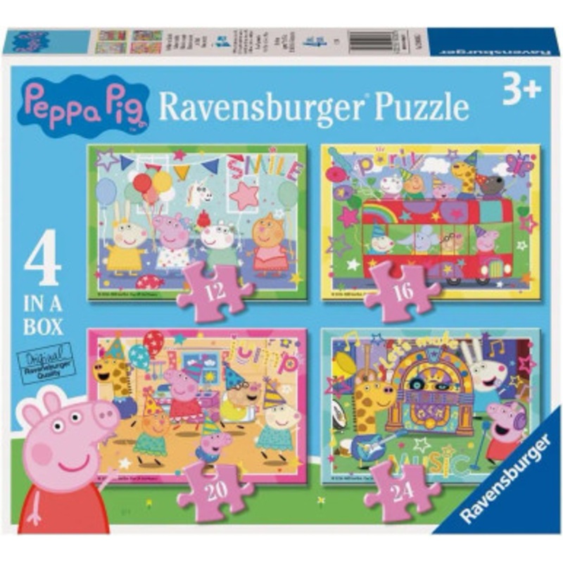Ravensburger  –  Peppa Pig 4 in a Box – 12, 16, 20, 24pc Puzzles