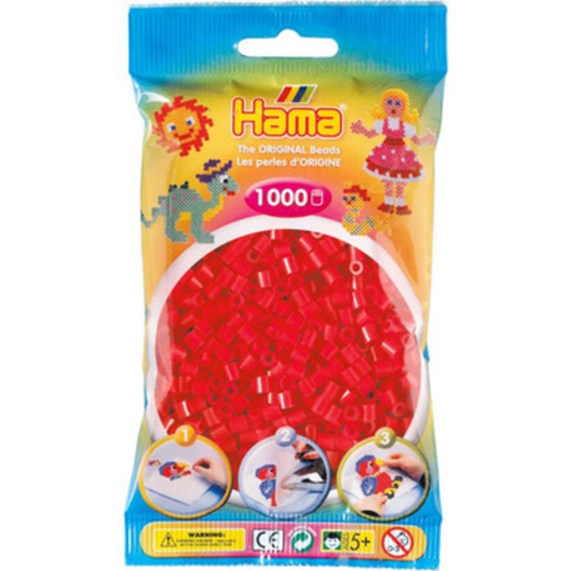 Hama Beads – Red – 1000 Beads