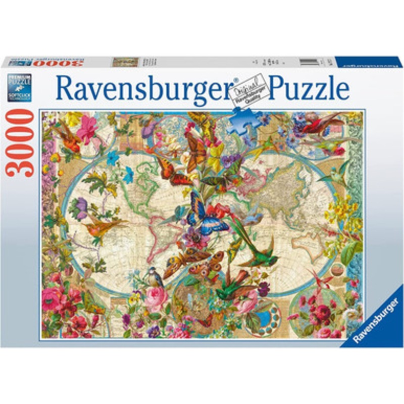 Ravensburger 3000pc – Flora & Fauna World Map Puzzle