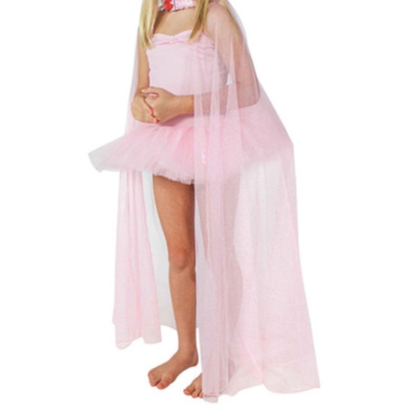 Fairy Girls – Glittery Princess Bling Cape Light Pink