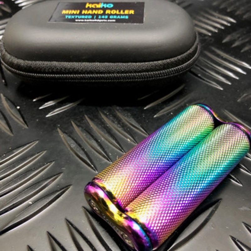 Kaiko Fidgets – Textured Oil Slick Mini Hand Roller in Black Carry Case
