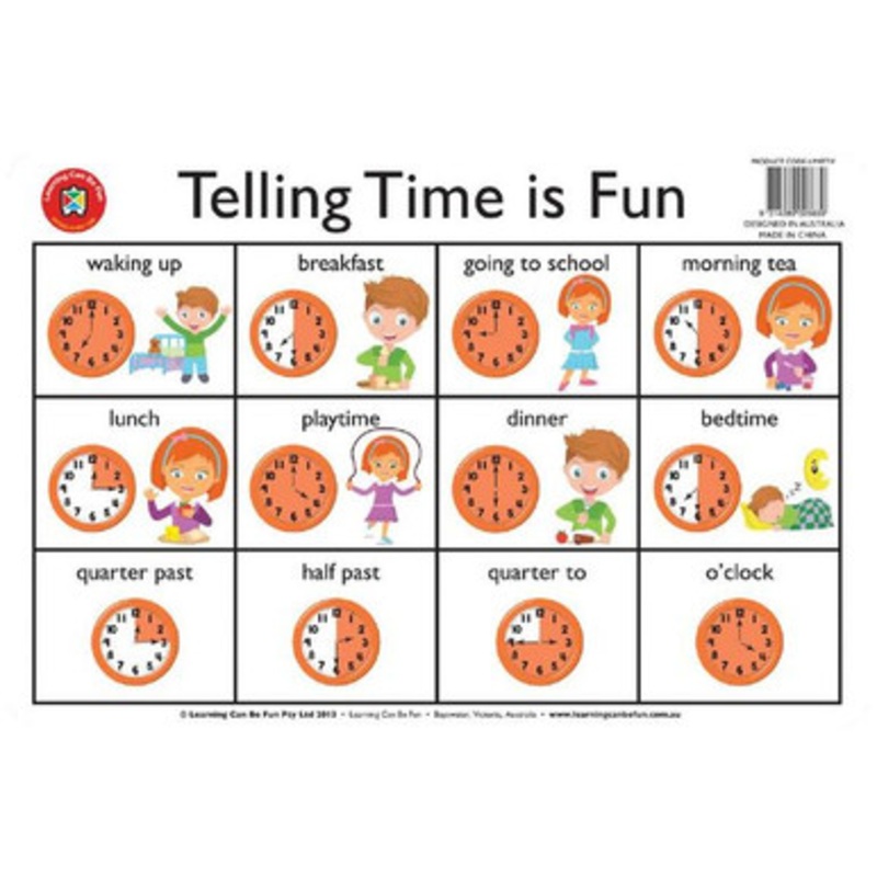 Learning Can Be Fun Telling The Time Placemat