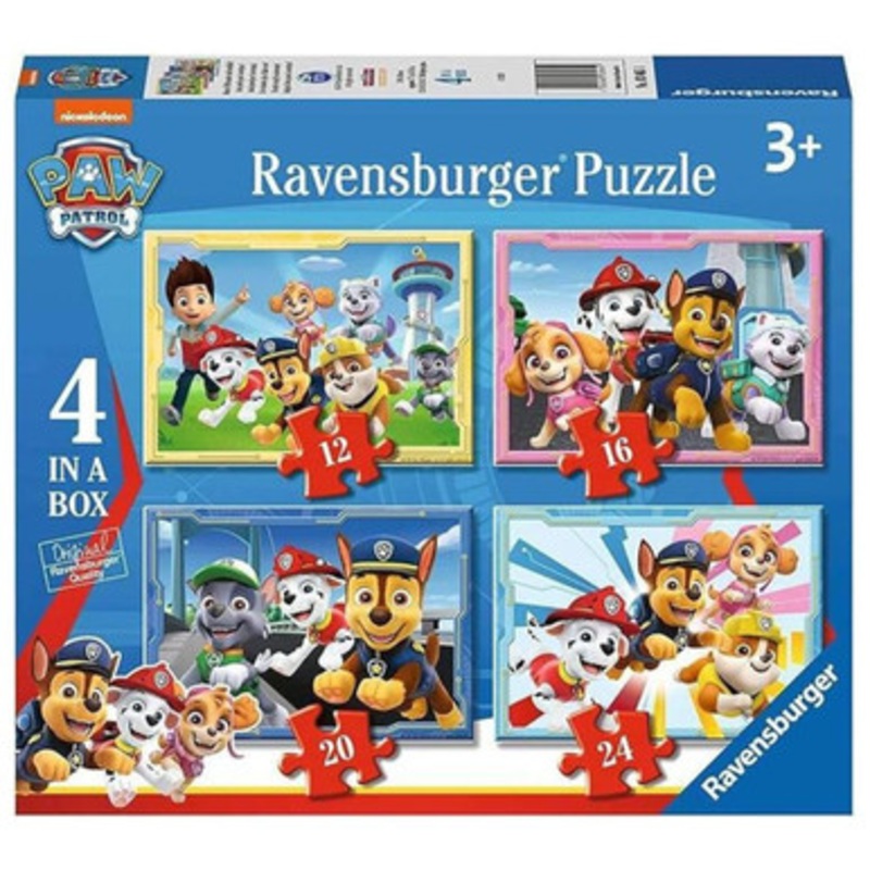 Ravensburger  – Paw Patrol 4 In A Box Puzzles – 12, 16, 20, 24pc
