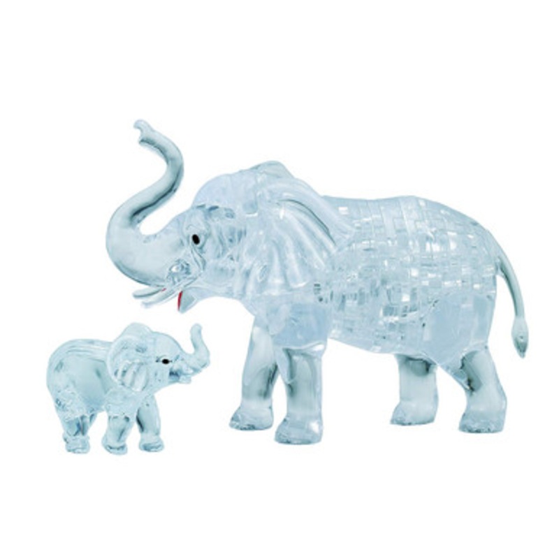 Crystal Puzzle 3D – 2 Elephants
