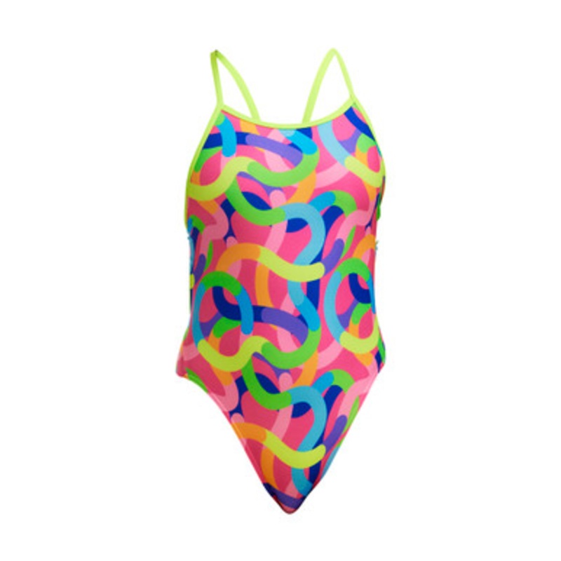 Funkita – Girls Single Strap One Piece Swimmers – Curly Wurly