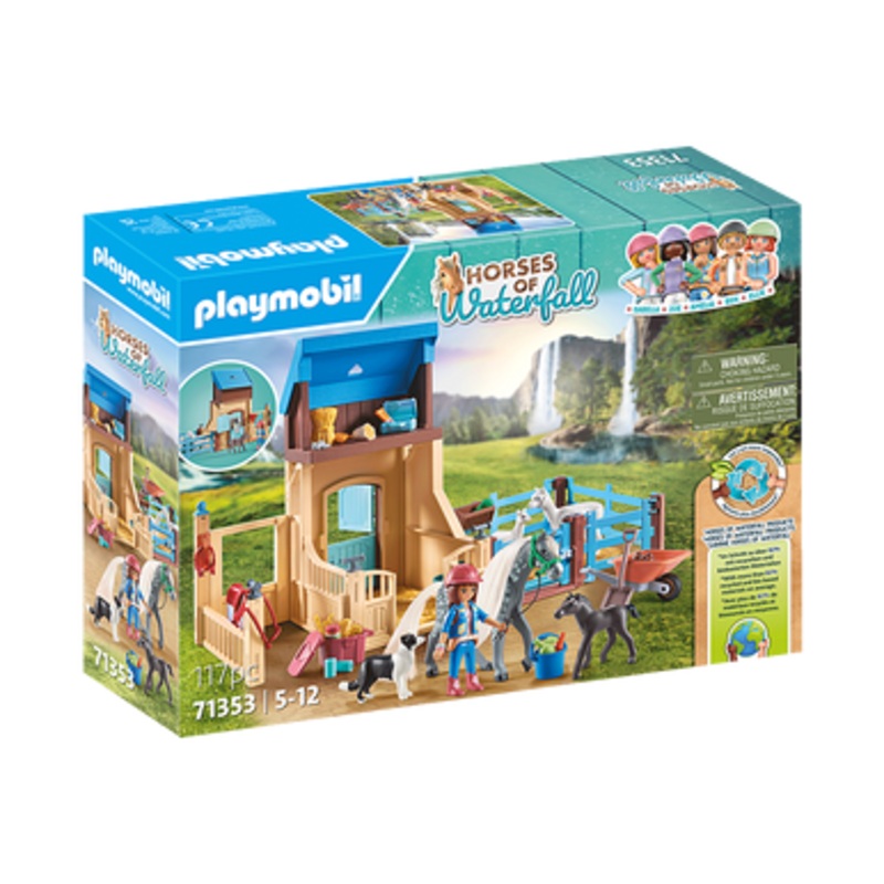 Playmobil – Horses of Waterfall – Horse Stall with Amelia and Whisper 70353