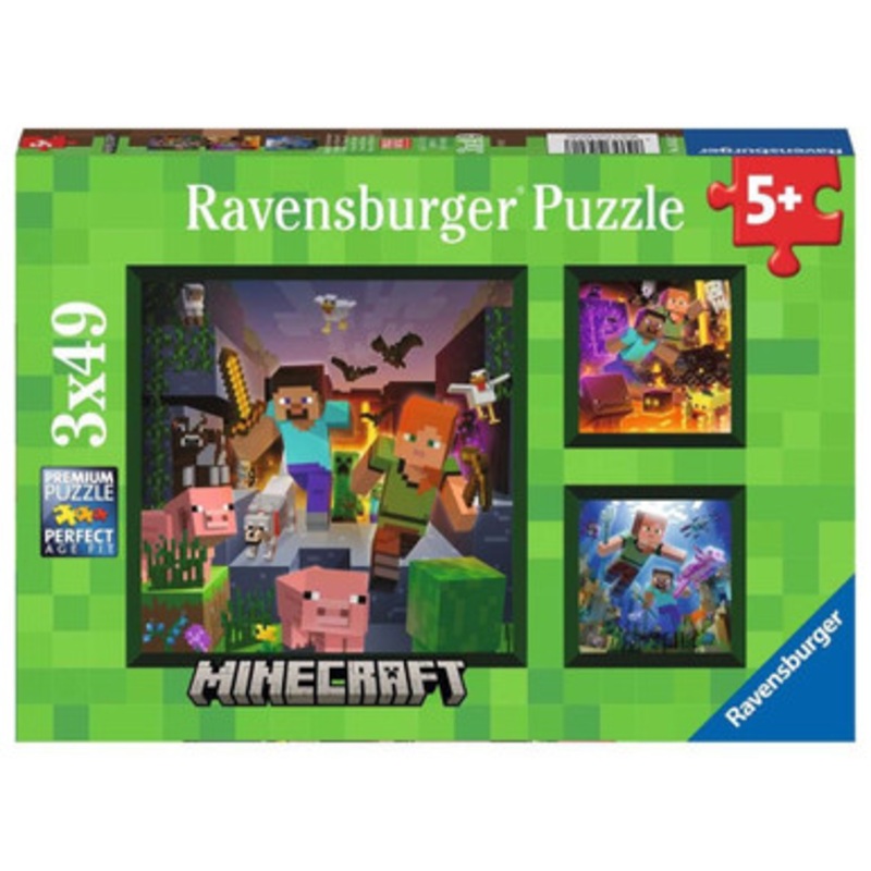 Ravensburger 3x49pc- Minecraft Biomes Puzzle