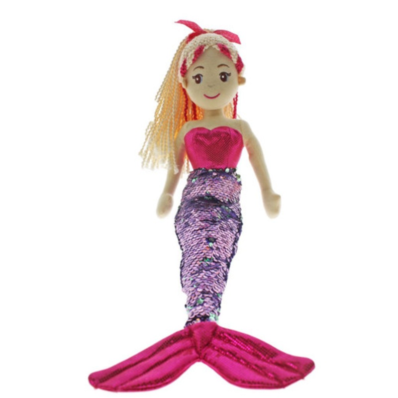 Cotton Candy – 45cm MOANA Pink & Lilac Flip Sequinned Tail Mermaid
