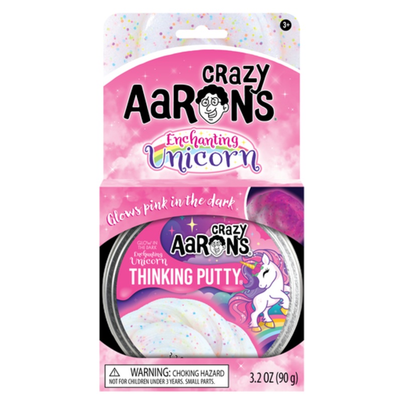 Crazy Aaron’s Thinking Putty – Enchanting Unicorn Glowbrights 4 Tin