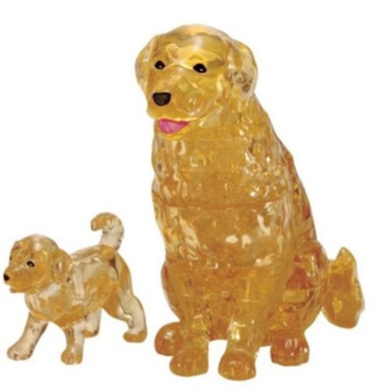 Crystal Puzzle 3D – Golden Retriever & Puppy