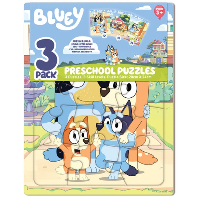 Bluey Frame Tray Puzzles – 3 Pack