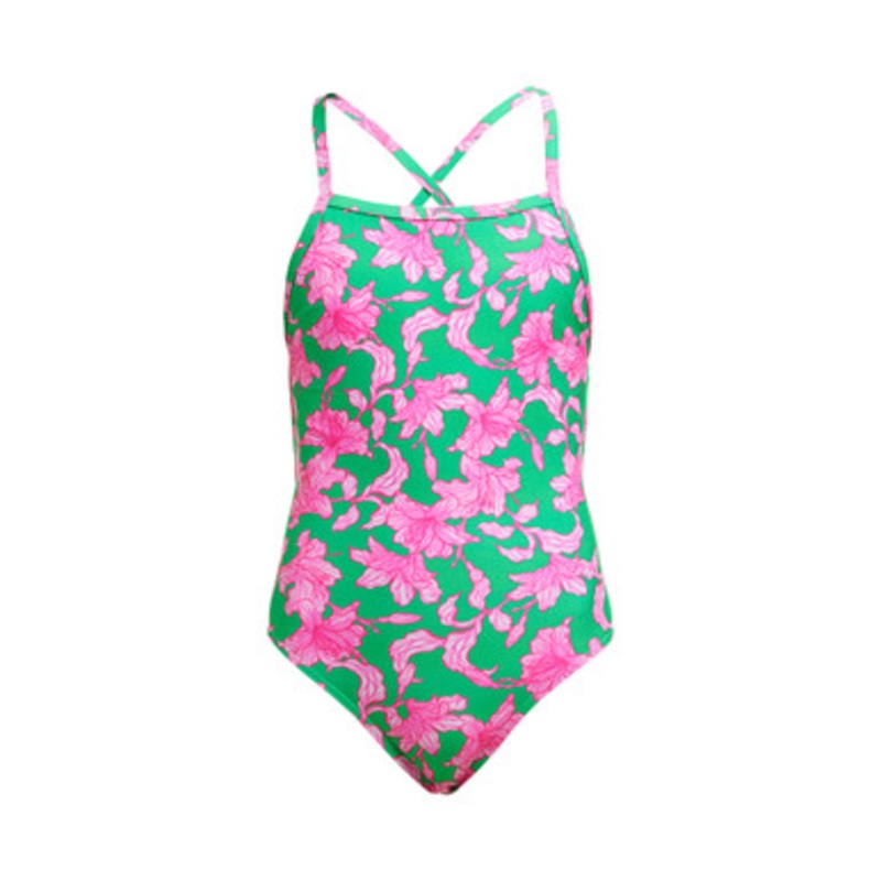 Funkita – Girls Strapped In One Piece Swimmers – Blossom Fly