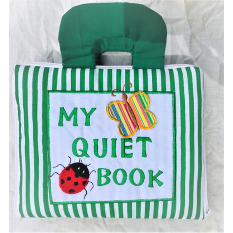 Quiet Book – Cloth Green Stripe
