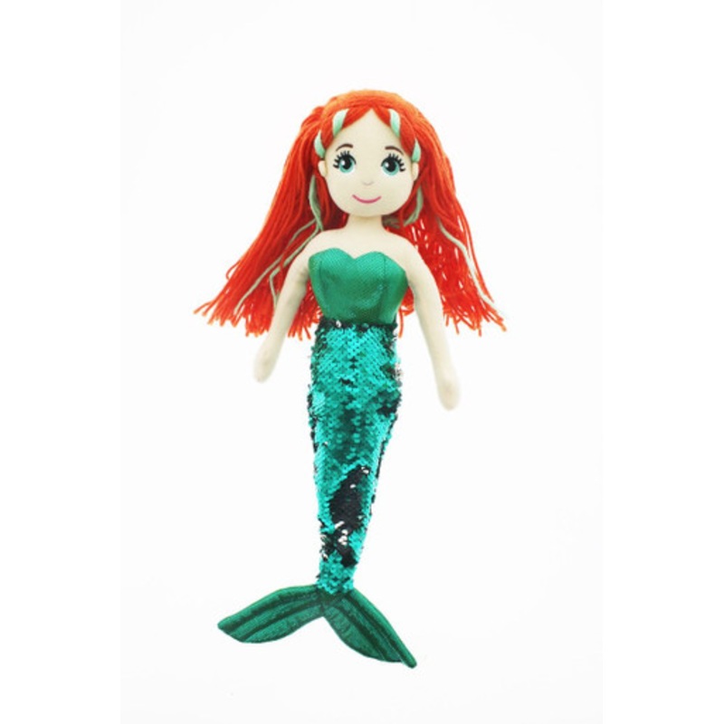 Cotton Candy – 45cm ROSE Dark Green Flip Sequined Tail Mermaid