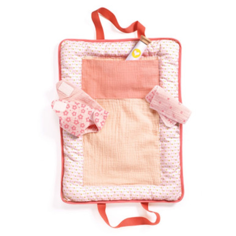 Djeco – Pomea Collection – Pink Peak Doll Changing Bag Set