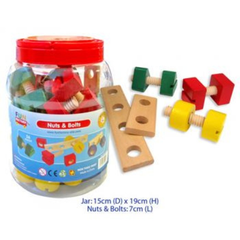 Fun Factory – Wooden Nuts & Bolts in Jar 56pcs