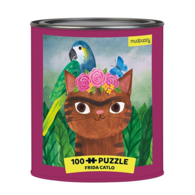Mudpuppy 100pc – Frida Catlo Artsy Cats Puzzle in Tin **Minor Dent**