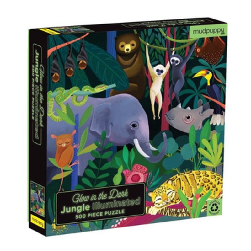 Mudpuppy 500pc – Jungle Illumingated Glow in the Dark Puzzle