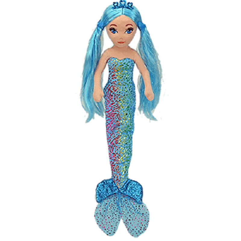 TY MermaidMedium- Indigo Sequin Foil Blue Mermaid