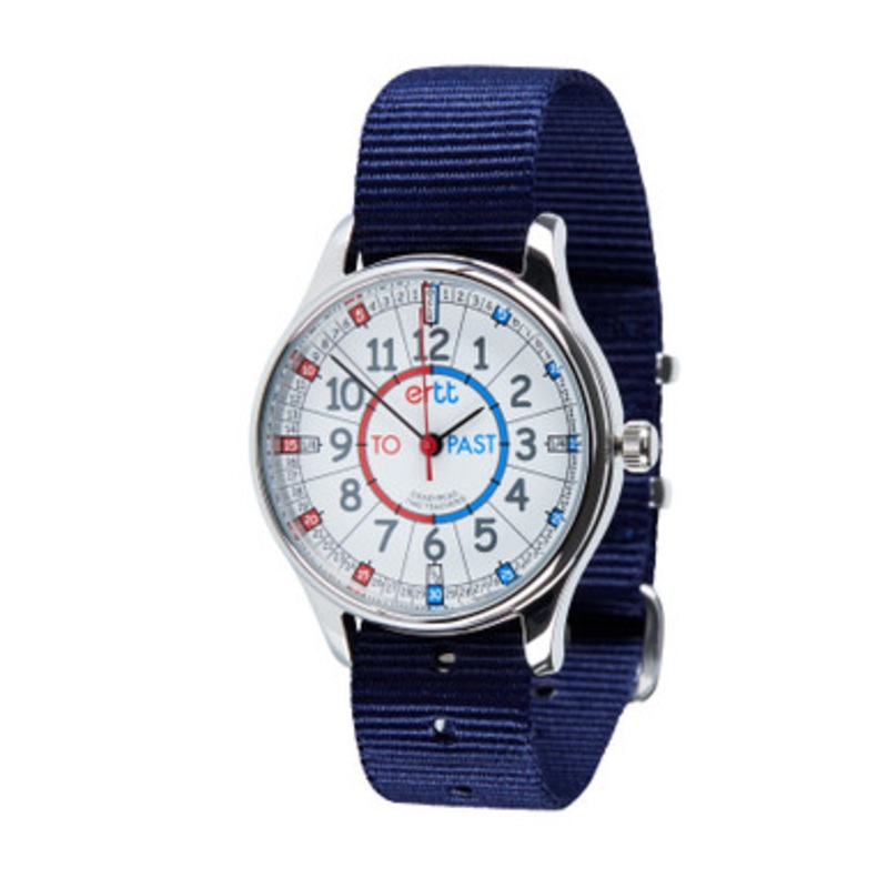 EasyRead Time Teacher Past & To Watch – Red/Blue Face with Navy Strap WATERPROOF
