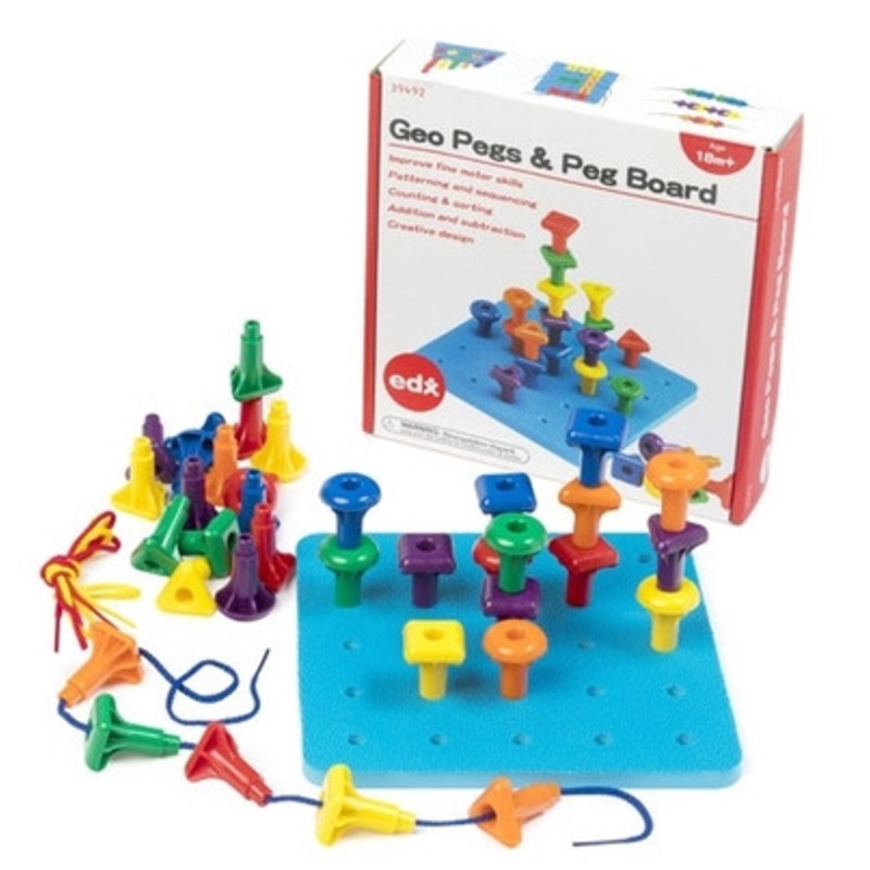 edx Education – Geo Pegs And Peg Board *Minor Box Damage*
