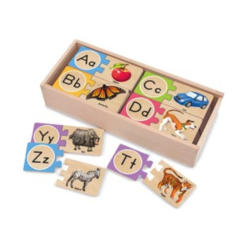 Melissa & Doug –  Alphabet Wooden Puzzle Cards
