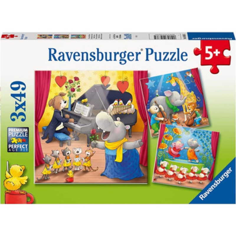 Ravensburger 3x49pc – Animals on stage Puzzle