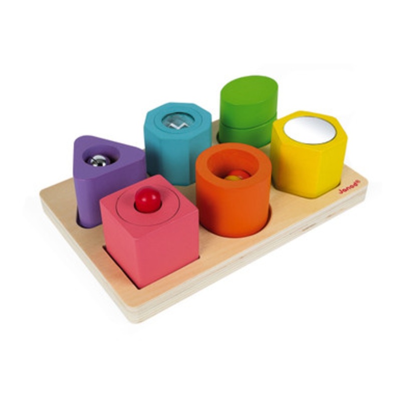 Janod – Wood Shapes & Sounds 6 Block Puzzles