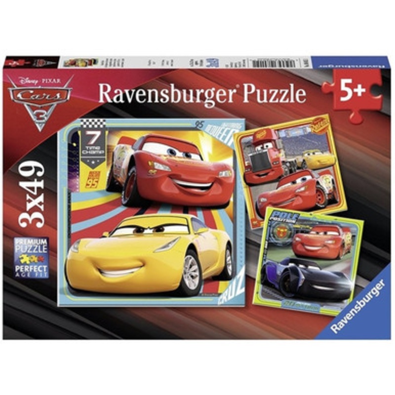 Ravensburger 3x49pc- Disney Cars: Legends of the Track Puzzle