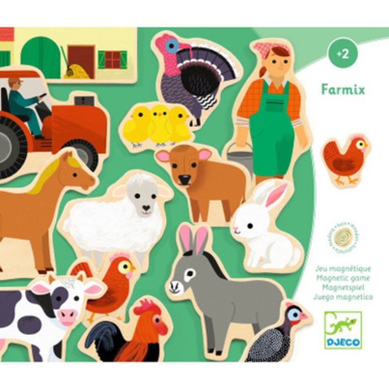 Djeco – Wooden Magnetic Farmix Set