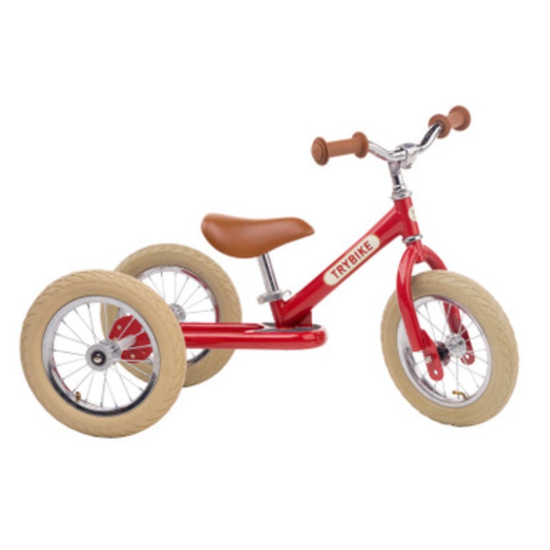Trybike -Red Vintage with Cream Tyres and Chrome (3 wheel)