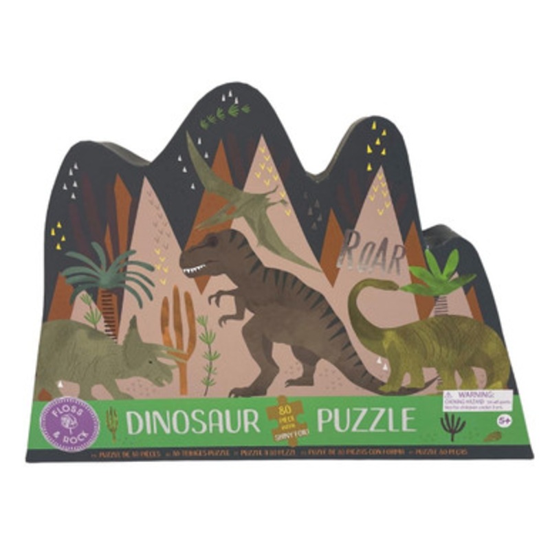 Floss & Rock 80pc – Dinosaur Shaped Puzzle