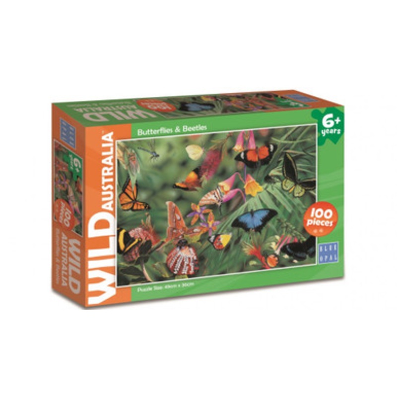 Blue Opal 100pc Puzzle – Wild Australian Butterflies & Beetles