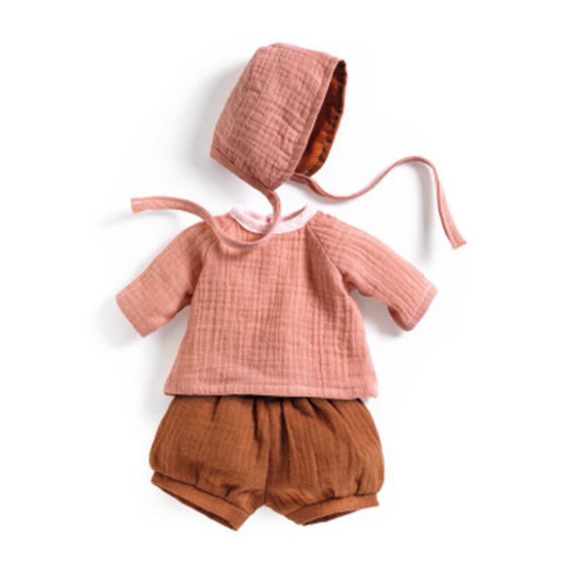 Djeco – Peach 3-Piece Doll’s Outfit for Pomea Dolls, 32cm