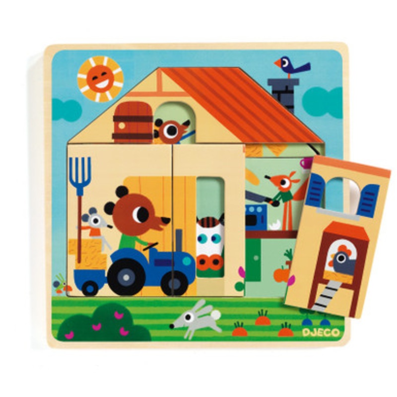 Djeco – Chez Gaby Barn – 3 Layer Puzzle