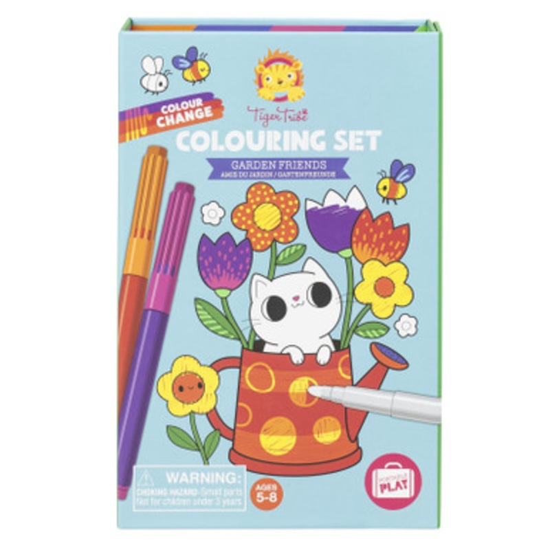 Tiger Tribe Colour Change Colouring Set – Garden Friends