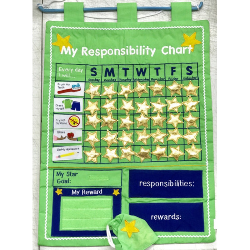 My Responsibility Rewards Chart Green Wall Hanging